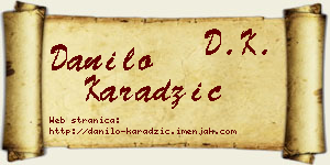 Danilo Karadžić vizit kartica